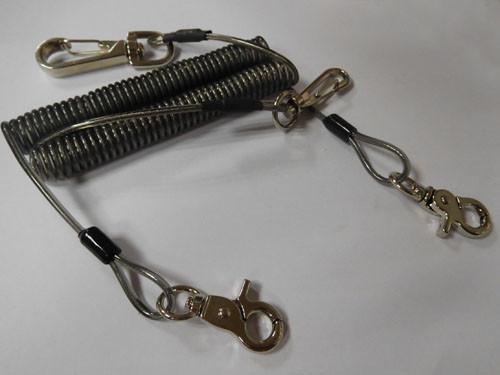 Buy cheap Translucent Black Steel Spring Coil Lanyard Leashes w/Delux Swivel Claw 2pcs from wholesalers