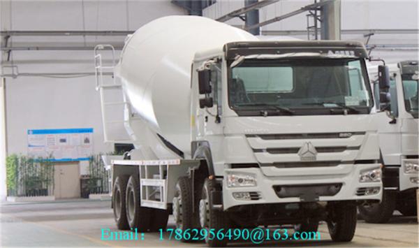 8×4 371 HP Euro II Cement Mixing Equipment , Truck Mounted Concrete Mixer With