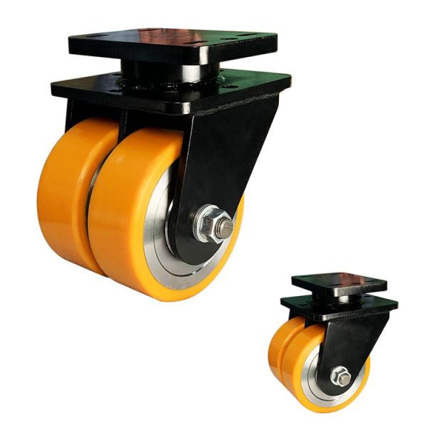 Buy cheap 5000KG Capacity PU Wheels Orange Super Heavy Duty Casters Steel PU Twin Wheel Swivel Wide from wholesalers