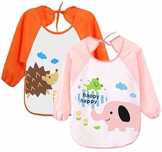 Buy cheap Cute Unisex Baby Bibs / 6 Months-3 Years Baby Weaning Bibs With Sleeves from wholesalers