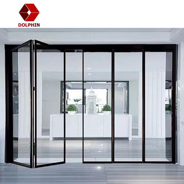 Buy cheap Accordion Double Glazed Aluminium Glass Folding Doors Thermal Insulation Customized from wholesalers