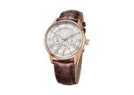 Genuine Leather Quartz Stainless Steel Watch 5ATM Waterproof 43mm Case Size