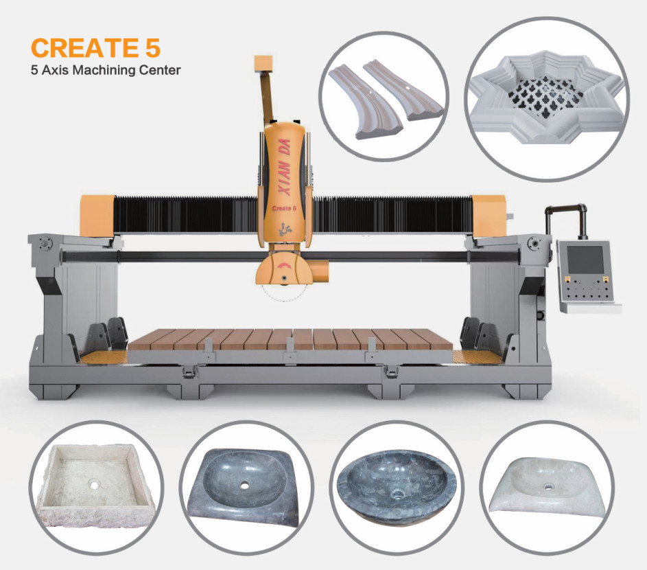 5 Axis CNC Bridge Cutting Machine With Multi-Function For 3D Shapes