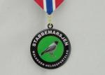 Round Reward Custom Medal Awards With Ribbon , Brass Offset Printing