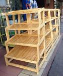 Custom Bread Wooden Retail Display Shelves / Wooden Bakery Display Racks