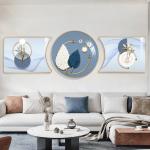 Waterproof Canvas Crystal Porcelain Painting 3 Pieces Fortune Tree Elk For Home