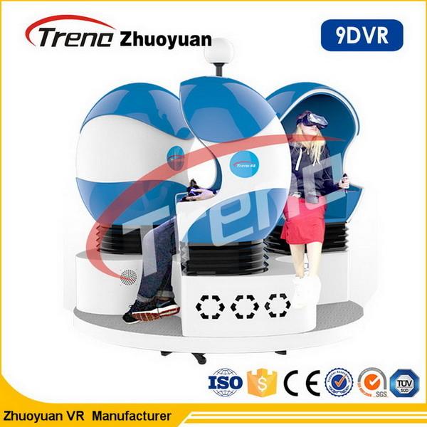 Multi players Amusement Ride 9D Virtual Reality Simulator Triple Cinema Chair