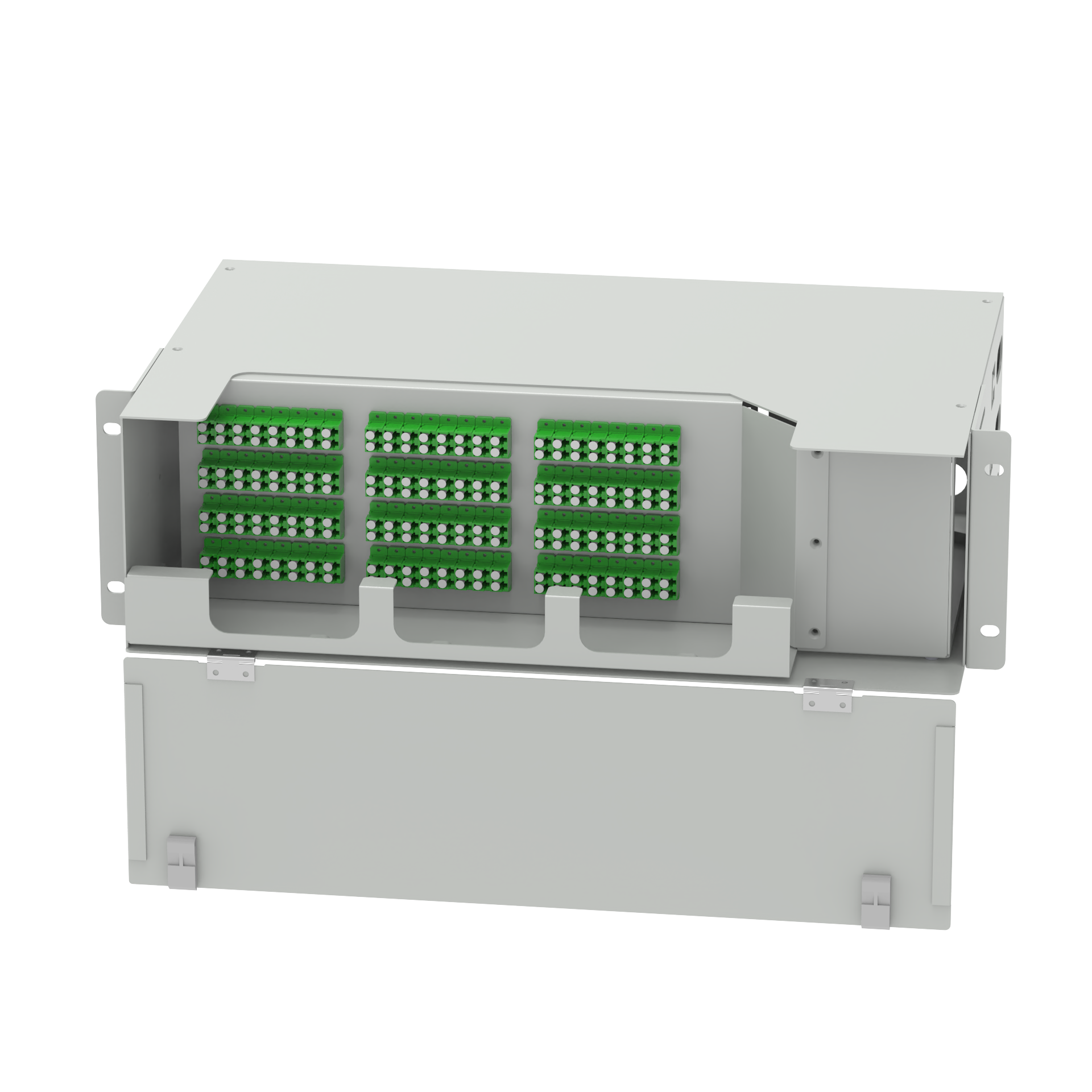 96 Cores LC APC Type 19 Inch Swing Patch Panel ODN Network Gray Fiber Optic Equipment