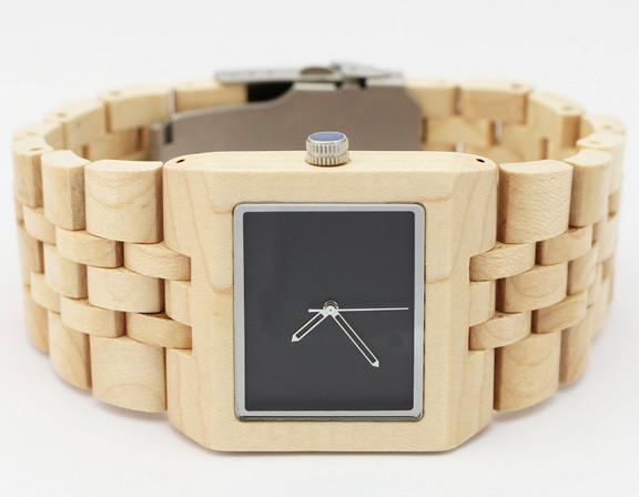 Buy cheap Swiss Movement Square Face Wooden Watches 3 ATM Waterproof Custom Made from wholesalers
