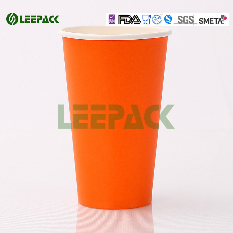 Eco Friendly Disposable Hot Drink Cups 500cc Decorative Disposable Coffee Cups