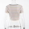 Buy cheap OEM maufactory Keliou Foreign Trade polyester cross -border European and American sexy short zipper rainbow t -shirt from wholesalers