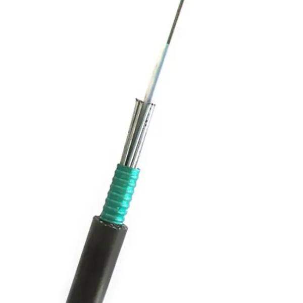 Buy cheap GYXS SM G652D 4 core 9.4mm with galvanised steel wire LSZH black rodent resistant outdoor fiber cable from wholesalers