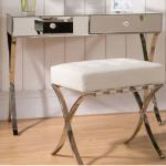 Wooden Compact Dressing Table Corner Vanity Set Assembled