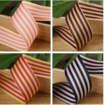 Wholesale Double Face Polyester Cotton Blend Striped Ribbon For Diy Hair Bows