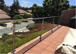Commercial Frameless Glass Deck Railing Systems Stainless Steel Round Post