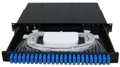 Black Fiber Termination Cabinet , Fiber Optic Splitter Box Easy Maintenance