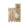 Buy cheap 160mm wooden knife fork spoon set paper includes napkin wooden disposable cutlery from wholesalers