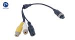 Male To Female 4 Pin Aviation Cable To RCA Video Audio Connectors Automotive