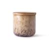 Buy cheap Vintage Fancy Ceramic Candle Containers With Wooden Lids Cylinder Shape from wholesalers