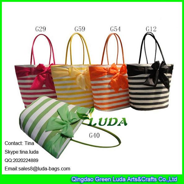 Buy cheap LUDA new stripe beach tote bag bowknot dec 2016 summer paper straw beach bag from wholesalers