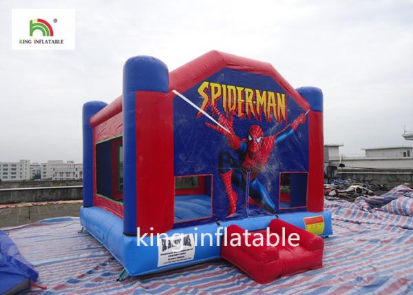 Buy cheap Blue And Red Commercial Inflatable Bounce House Spiderman Print For Rent from wholesalers