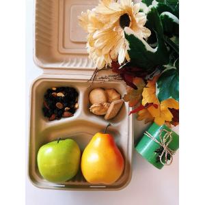 Buy cheap Sugarcane Clamshell Compostable Food Containers With 3 Compartment from wholesalers