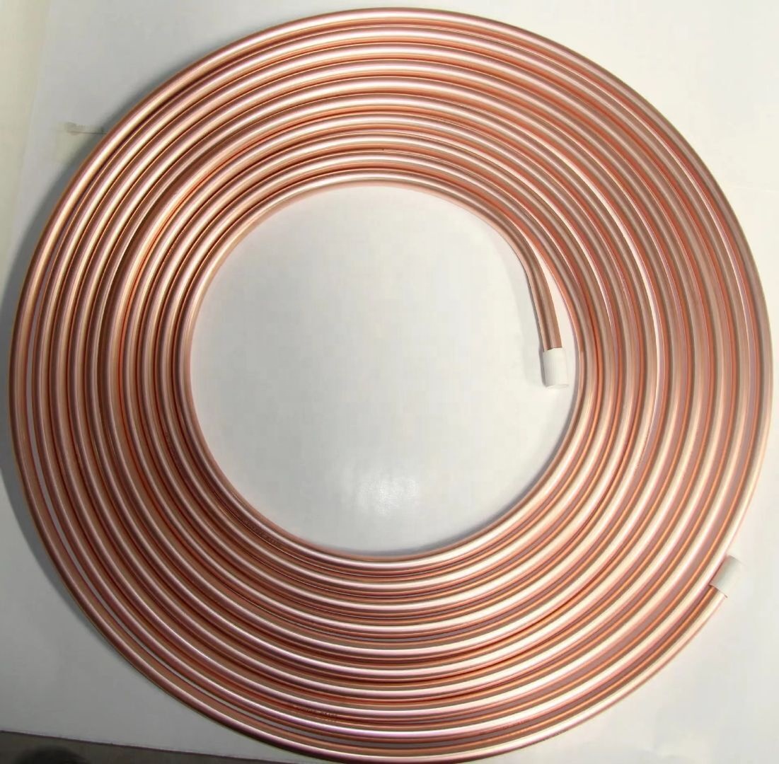 Pancake Design Refrigeration Coil Copper Tube for Air Conditioner and Refrigerator Outside Diameter 1/4" 6mm Grade C1100 15m