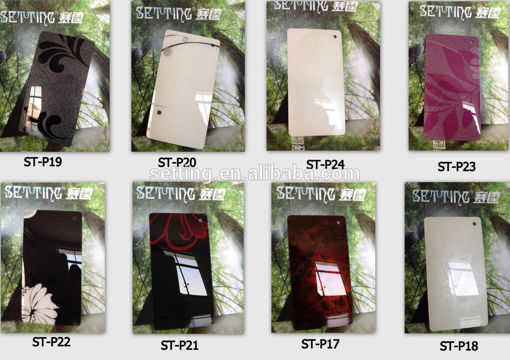 Pattern color acrylic sheet faced mdf for furniture or commercial decoration