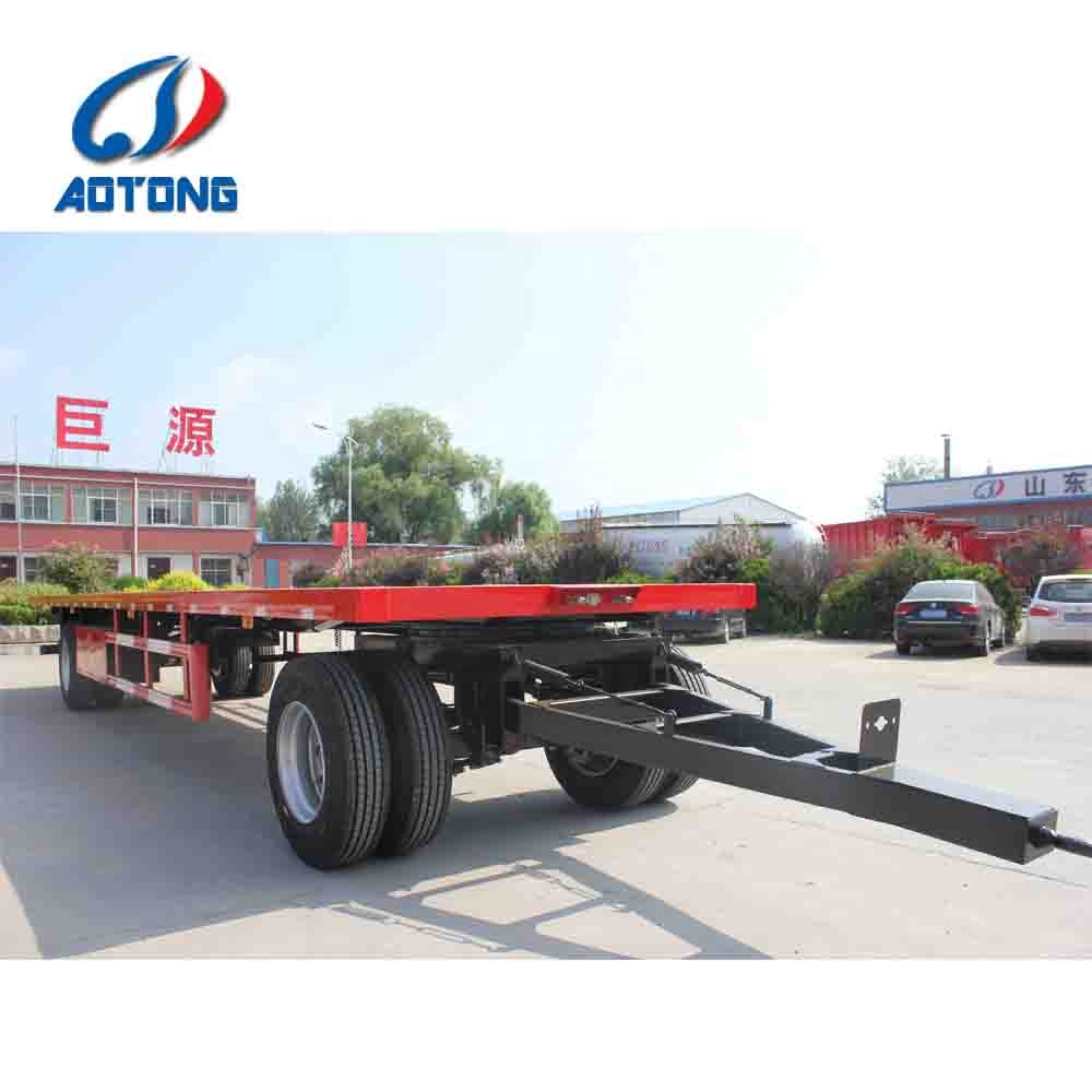 Double Air Chamber Braking System Full Trailer for Farm Tractor 20-40 Tons Flat Trailer
