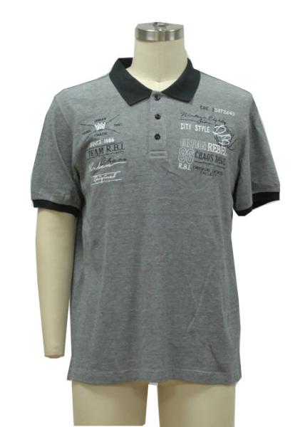 Buy cheap Grey Melange All Cotton Mens Polo T Shirts / Guys Polo Shirts 48 / 50 / 52 Sizes from wholesalers