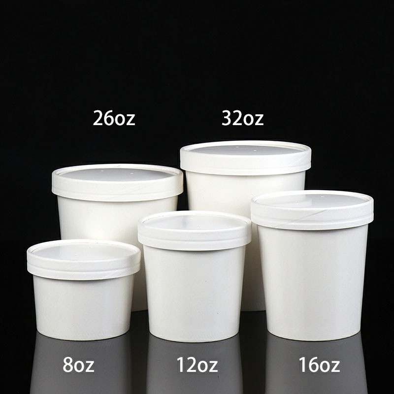 Food Grade Manufacturer Disposable Paper Soup Cup 8-32oz With Paper Lids