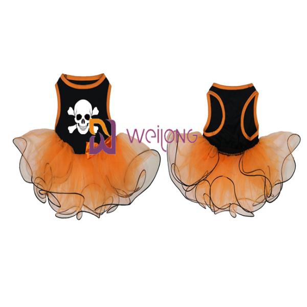 Buy cheap Pumpkin / Skull Tulle Skirt Halloween Pet Dress Bow Decoration CVC Jersey from wholesalers