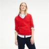 Buy cheap Tommy, Ladies V-Neck Sweaters casual Keep Warm High-Quality multiColors Versatile red clothes from wholesalers