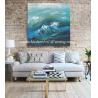 Buy cheap Contemporary Abstract Handmade Art Painting Sea Wave, Strectched Canvas Wall Art from wholesalers