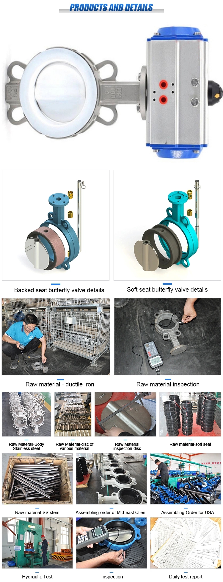 High Temperature Stainless Steel Hard Sealed Clamp Butterfly Valve with Turbine Drive