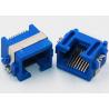Buy cheap Blue Color RJ45 PCB Mount Socket Half Shielded 1.27mm Terminal Pitch For Ethernet from wholesalers