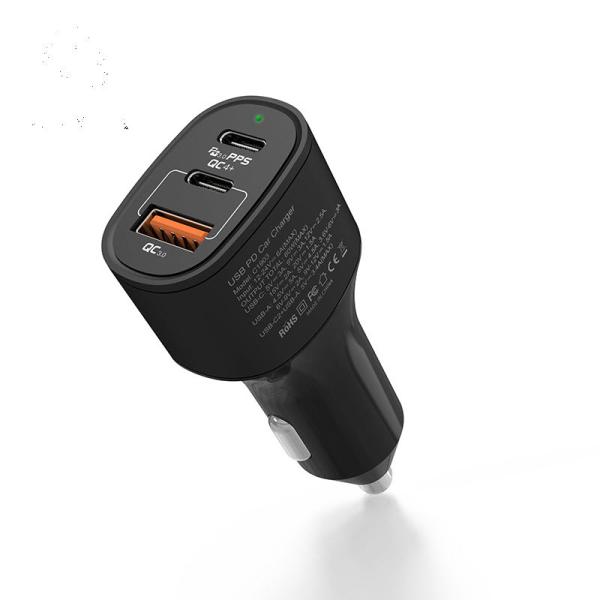 Buy cheap 65W USB PD Fast Charging Car Charger Adapter 3 Port Mini Multi Port QC3.0 100g from wholesalers