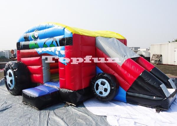 Buy cheap Kids PVC Tarpaulin Car Shape Inflatable Jumping Castle Car House from wholesalers