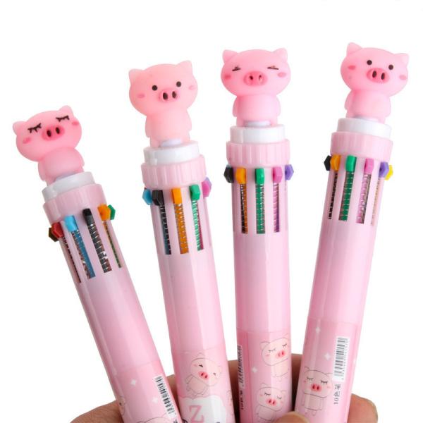 Buy cheap Office School Red Ink 6 Color Ballpoint Pen Cartoon Design Creative Hand Account Pen from wholesalers