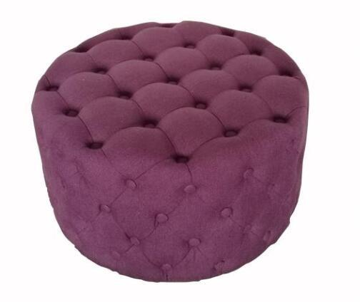 Buy cheap wholesale home furniture round household tufted linen fabric ottoman pouf from wholesalers