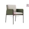 Buy cheap Tanned Leather Upholstered Arm Chair Black Titanium Steel For Restaurant Bar Cafe from wholesalers