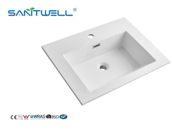 Buy cheap Acceptable Artificial Stone Basins Special ModelsSmall Size Glossy White Durable Stone Cabinet Basins For Bathroom Sink from wholesalers