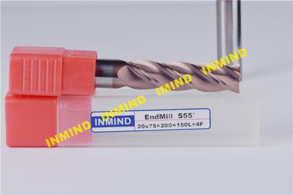 Buy cheap 20 mm / 18 mm AlTiN Coating Long Square End Mill With 4 Flute 150 mm Length from wholesalers