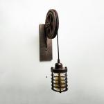 Industry bedside aisle corridor wind vintage E27 lifting pulley wall lamp （WH-VR