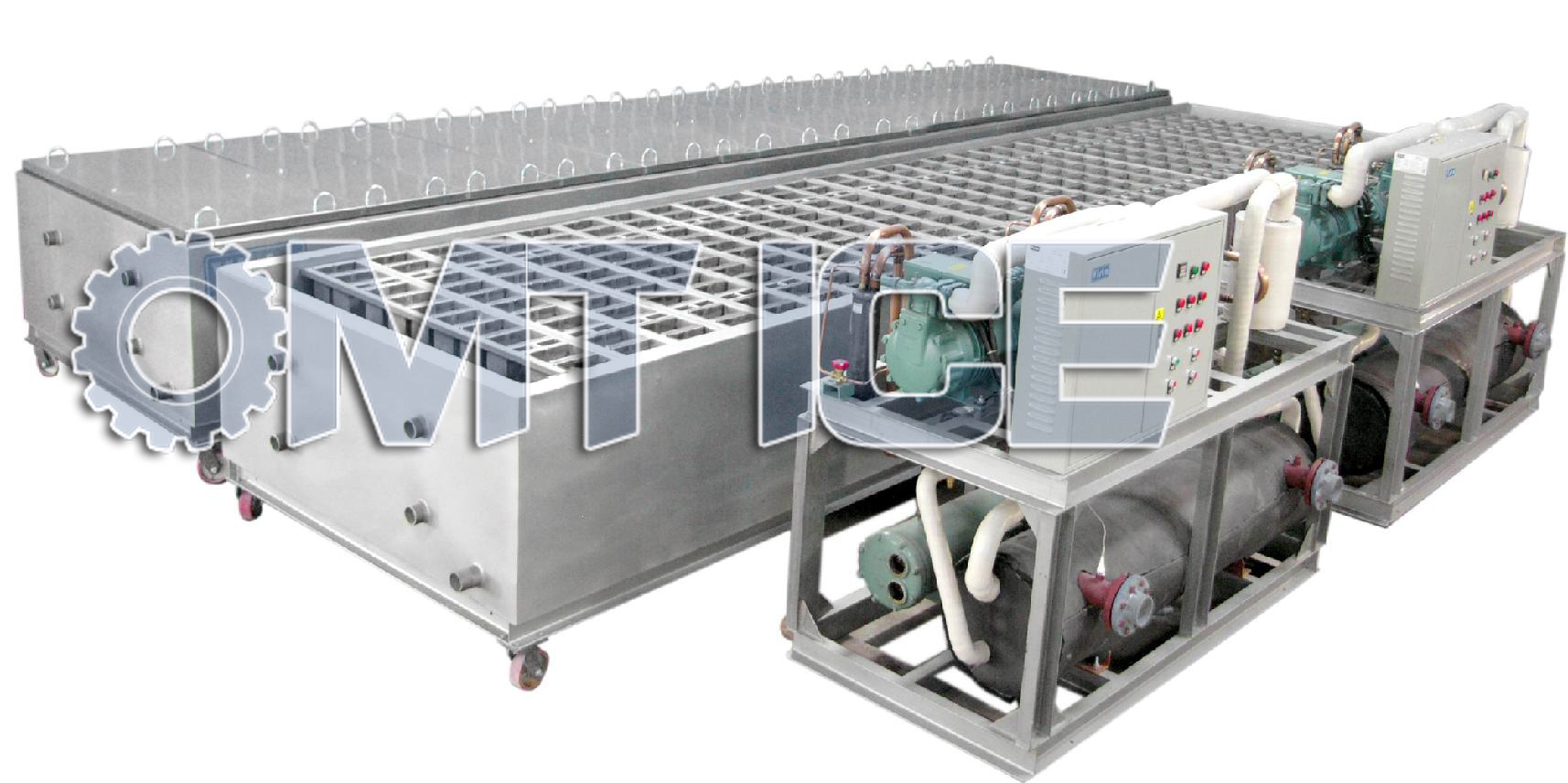 10Ton / 24hrs Galvanized Stainless Steel Ice Block Moulds Water Cooled