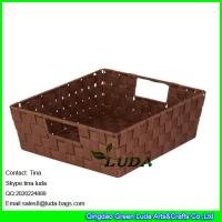 Buy cheap LDKZ-020 fashion home storage box pp yarn woven tray shelf with eyelets product