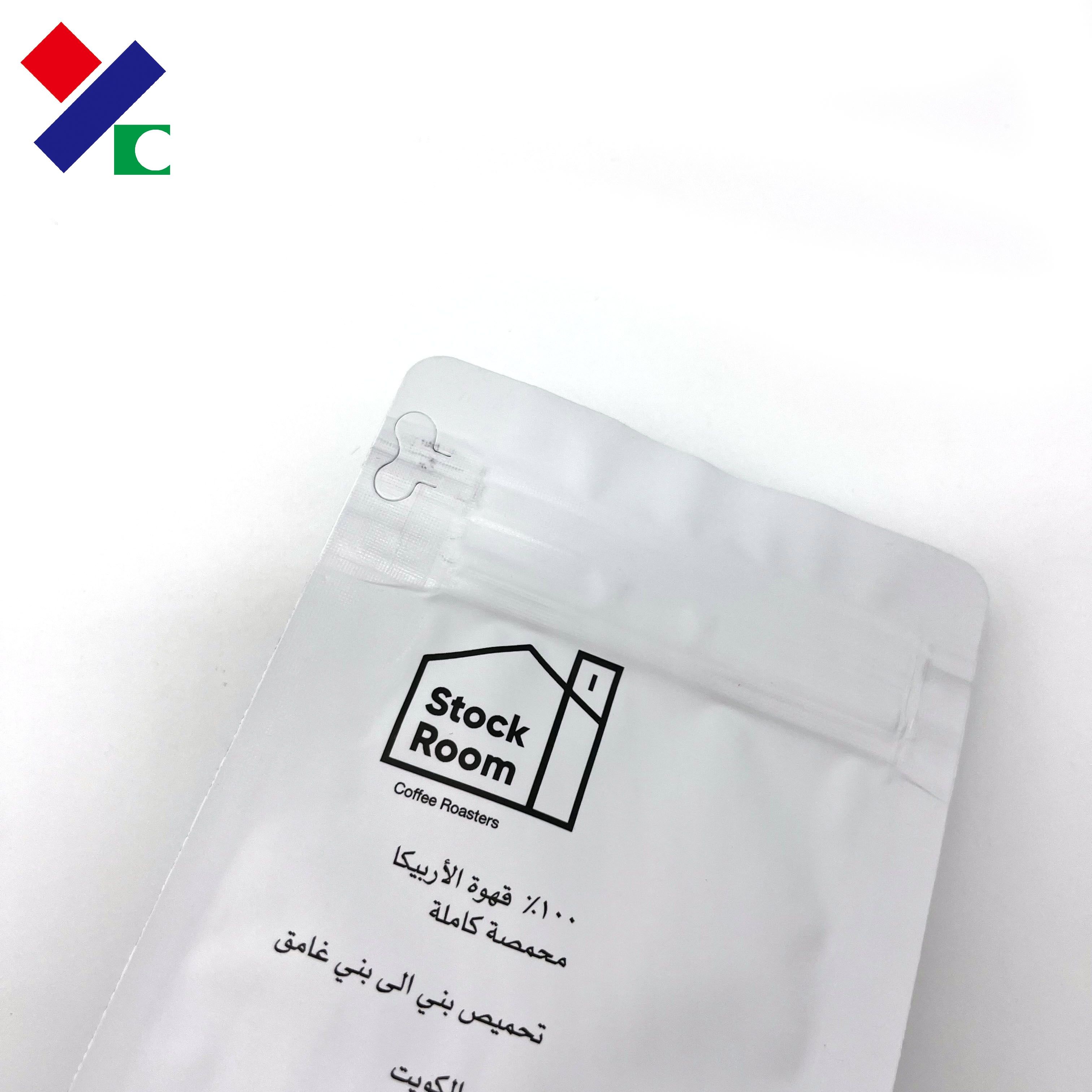 Customized Flexible Packaging Flat Bottom Coffee Bag 100g 250g 500g 1kg