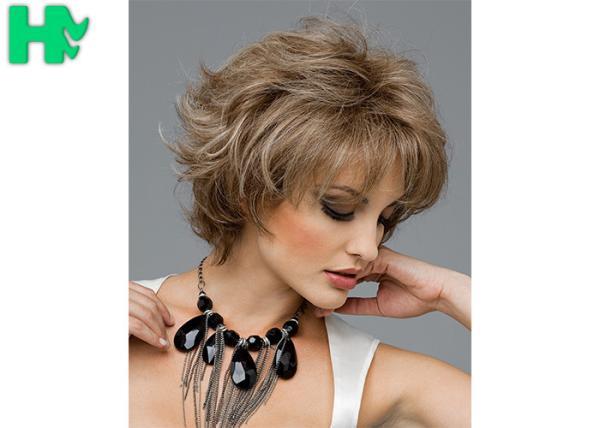 Buy cheap 12 Inch Synthetic Hair Curly Short Blonde Wigs 100% High Temperature Wire Wigs For Adult from wholesalers