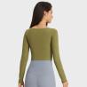 Buy cheap Sports Yoga Long Sleeve Shirts Breathable Short Crop Tops With Pad from wholesalers