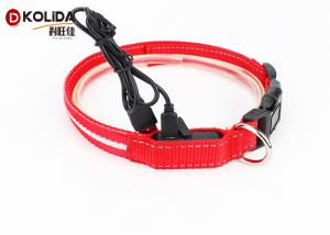 Wholesale Adjustable Safety Nylon Rechargeable LED Dog Collar With USB Cable from china suppliers